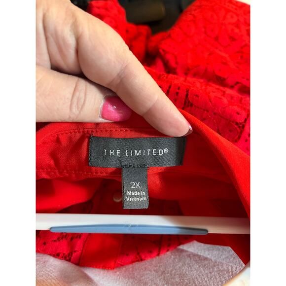 The Limited Size 2X Red Lace Sleeveless Tunic Top Romantic Boho Cottagecore - Picture 8 of 11